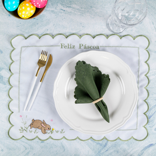 Jogo Americano Sulplast 12 Peças com Guardanapo – Mesa Posta 6 Lugares | Especial Feliz Páscoa 🐰🌸 em Oferta na Shopee