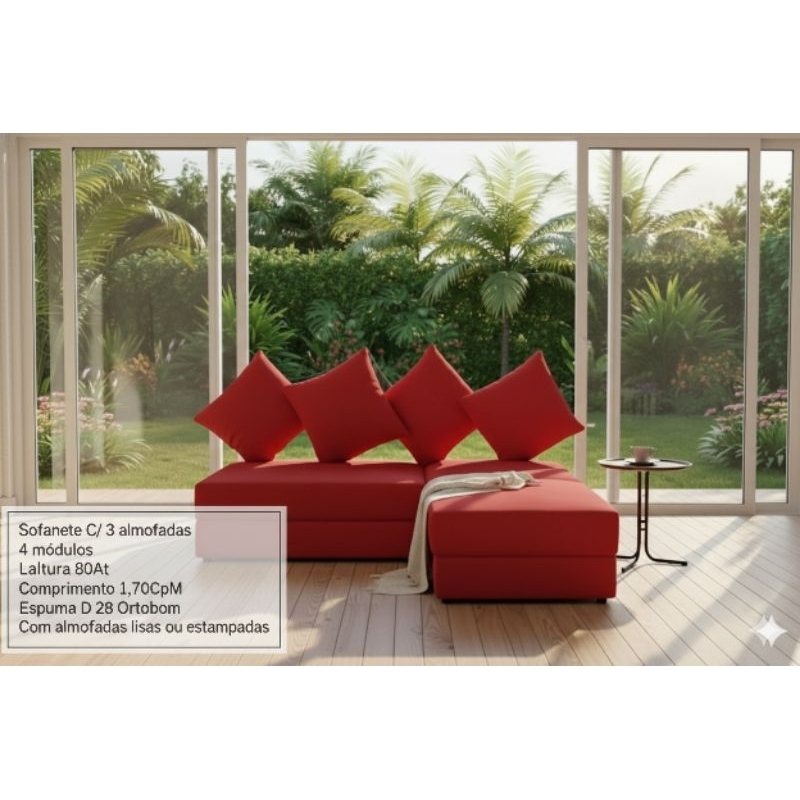 Sofá-Nete sofá cama portátil 3lugares 4módulos 3 /almofadas# promoção casa decoração dia dia escritório promoção