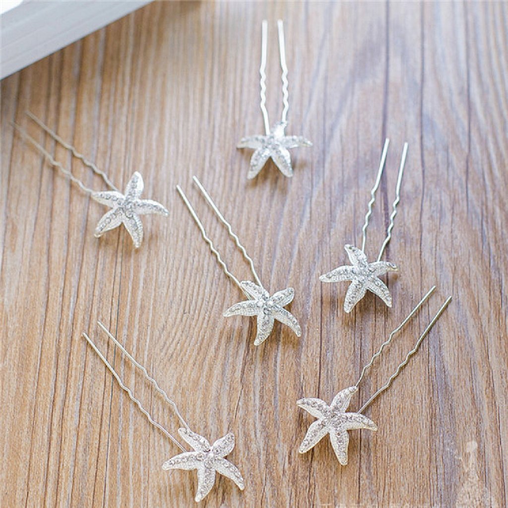6 Peças Grampo Penteado Estrela Do Mar Festa — imagem 2 de 2
