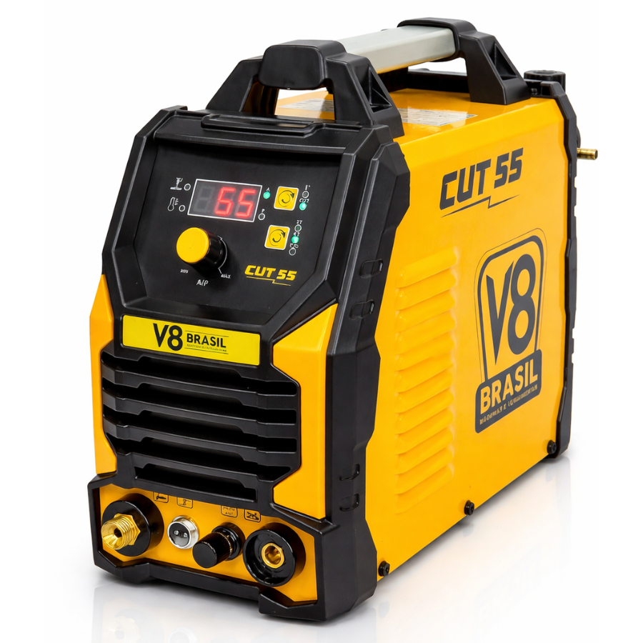 Máquina Corte Plasma CUT 55A Arco Piloto 220V 16mm 2T 4T 70 PSI Profissional V8 Brasil