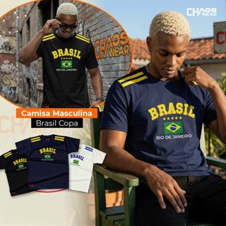Camisa Masculina Algodão Copa do Mundo 2026 Brasil Camiseta em Oferta na Shopee