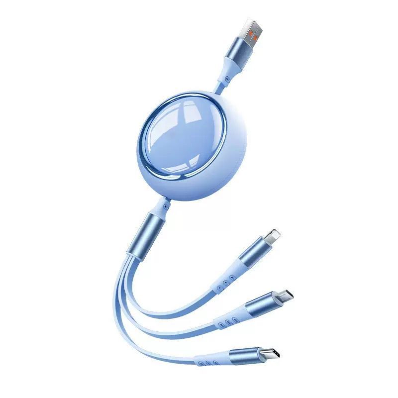 CABO DE DADOS RETRÁTIL MICRO USB 3 EM 1 PARA IOS, TIPO C E V8