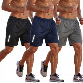3 shorts dry fit com bolso atras masculina