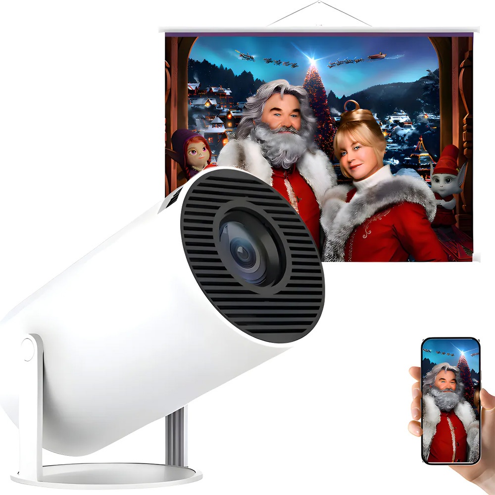 Mini Projetor Smart Portátil Hy300 4k Android Bluetooth 110v Branco 127/220v