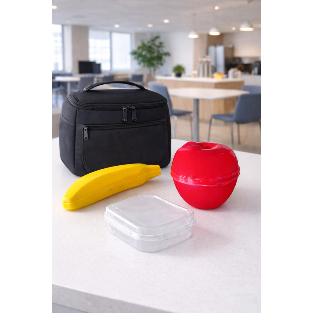 Kit Porta Frutas para Lancheira com Sanduicheira Porta Maçã Porta Banana Transparente