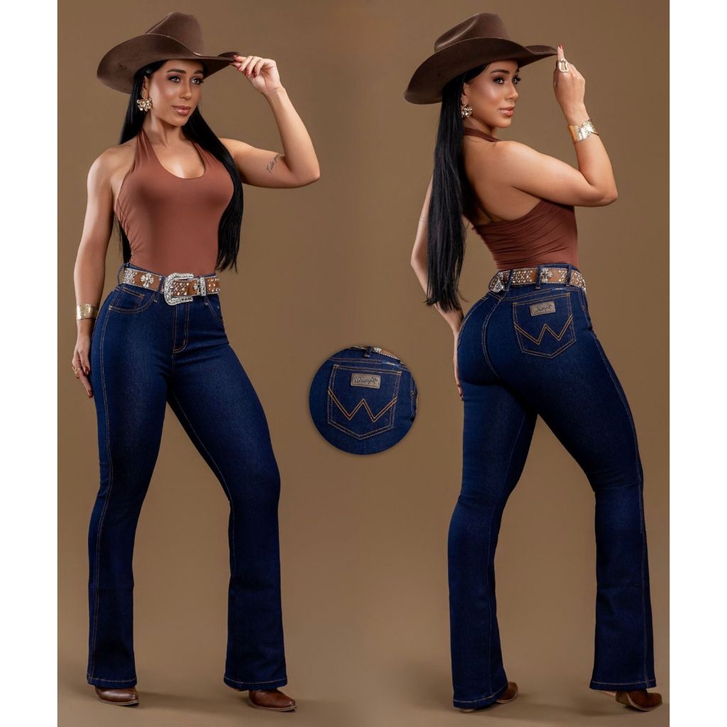 Calça Country Femenina Flare Modelagem perfeita Com Elastano Wrangle Cauntry Ariatt