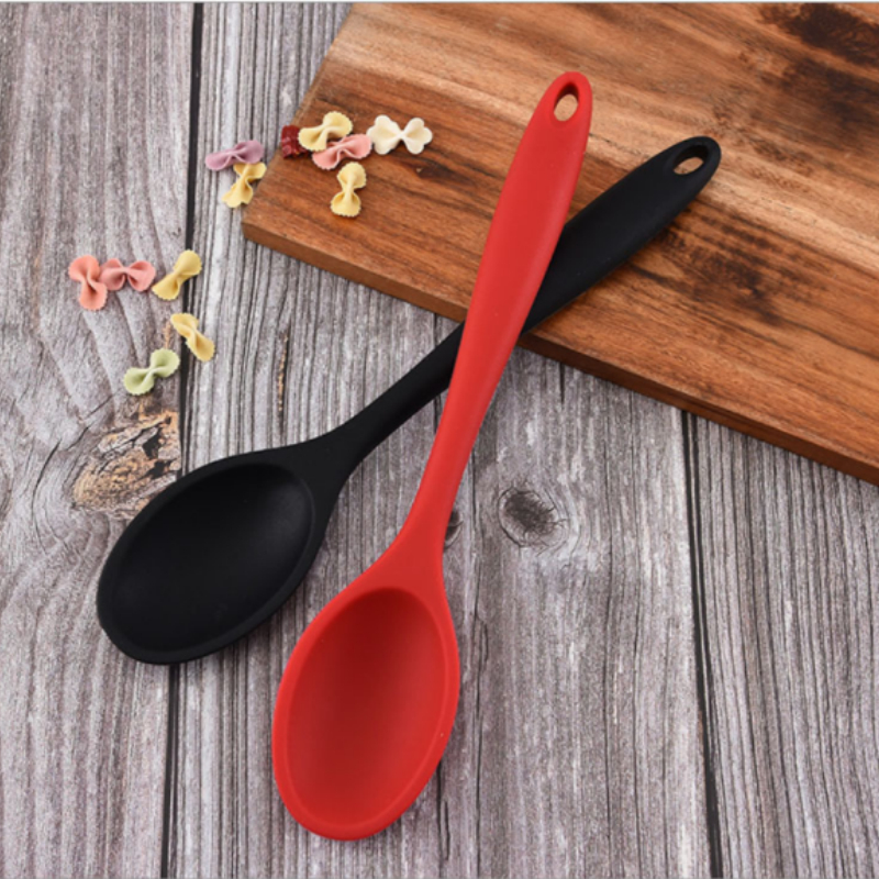 Colher de silicone Utensílio De Cozinha Arroz Fritar Mexer - Vermelha/Preto