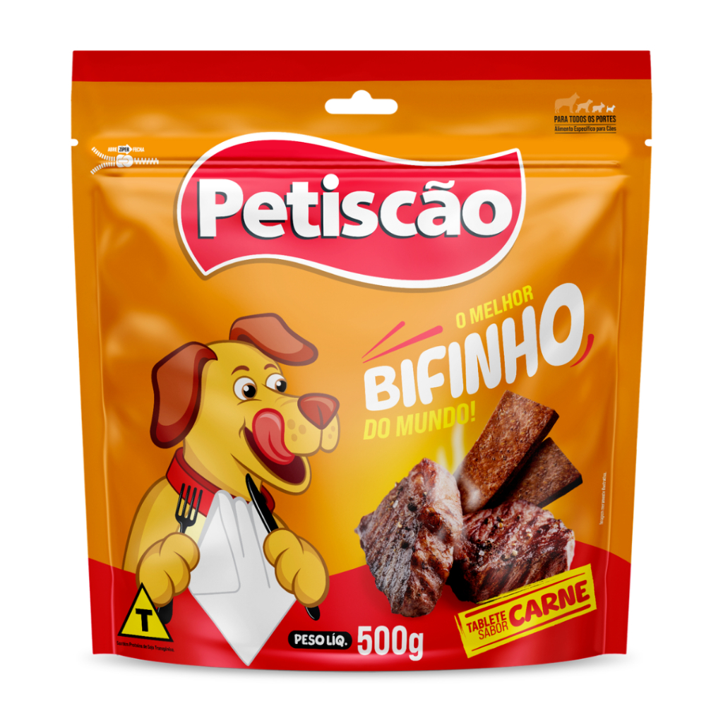 Bifinho Petiscão Sabores Diversos 500g - Petisco para Cães - Tablet Mastigável