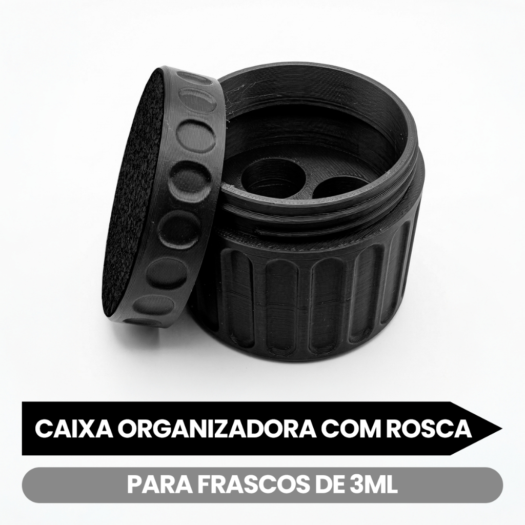 Caixa Organizadora com Rosca para Frascos de 3ml Protetor para Geladeira