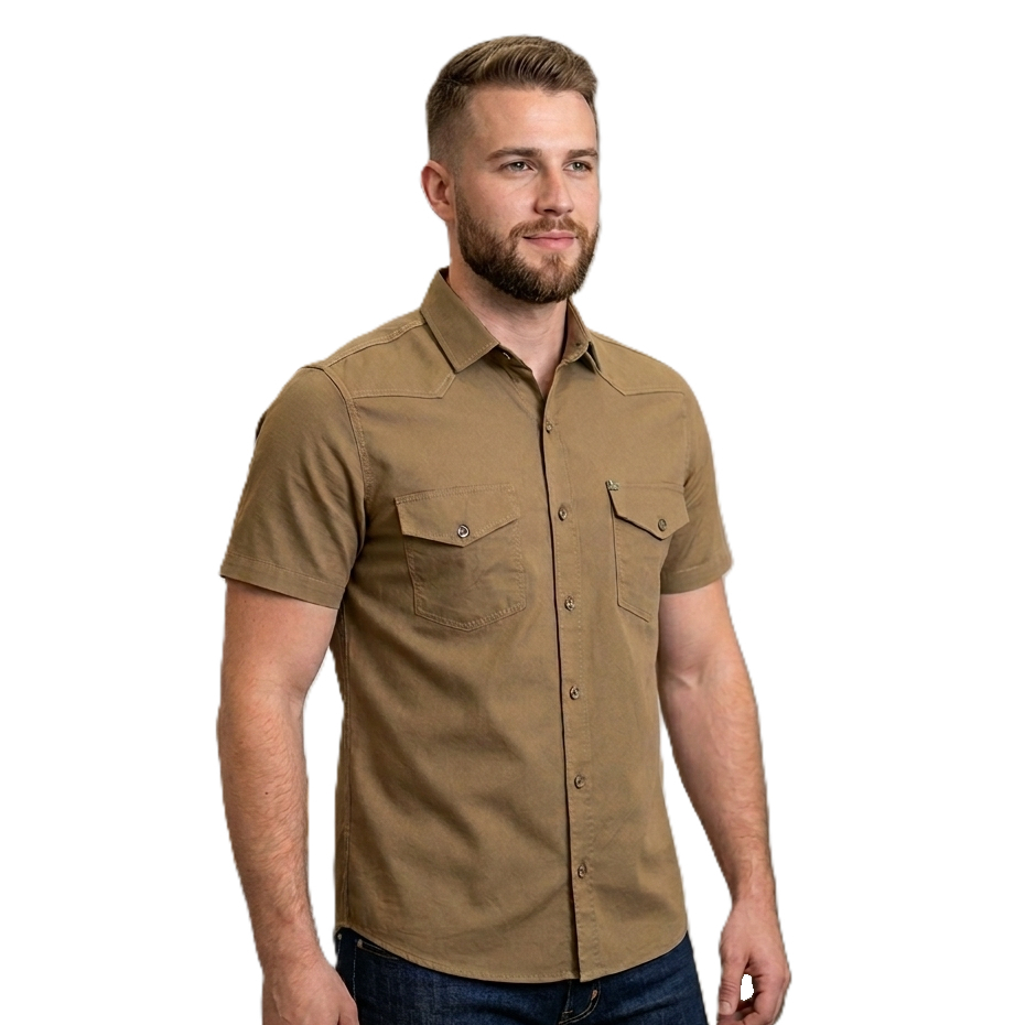Camisa Social Amil Masculina Estilo Militar 2 Bolso Manga Curta Envio Imediato 100% Algodão