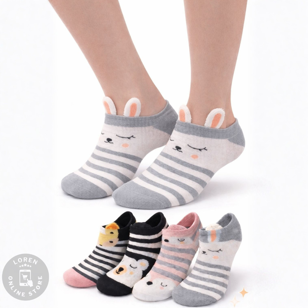 Kit 12 ou 06 Pares Meia Soquete Adulto Confortável Bichinhos Divertida Cano Curto 35-40