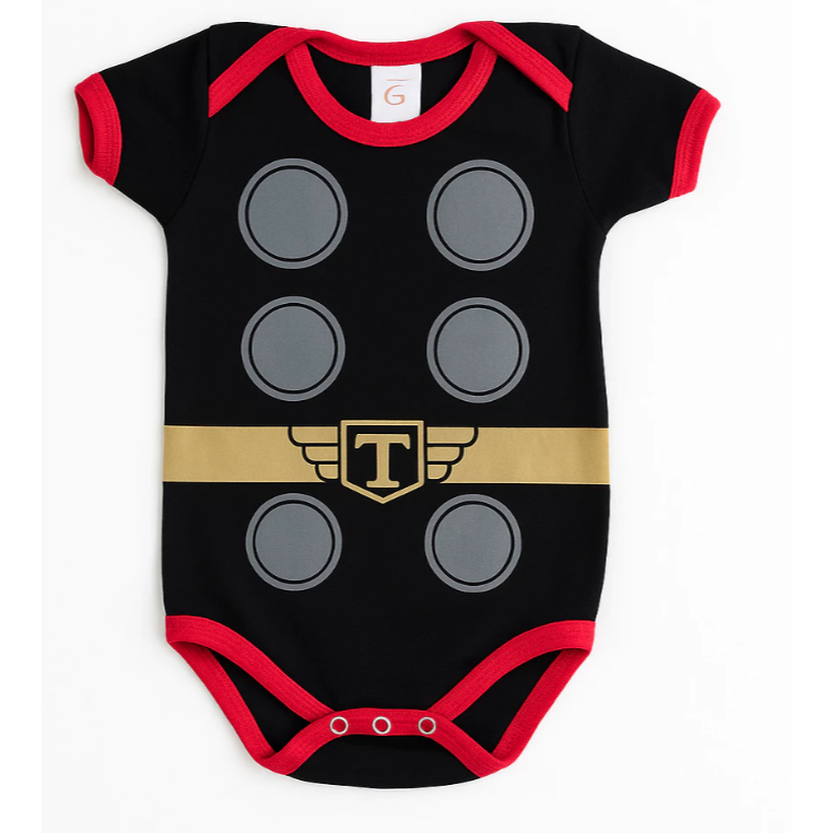 Body Bebê Infantil Menino Mêsversário Temático Thor Super Herói Confortável Linha Premium — imagem 2 de 2
