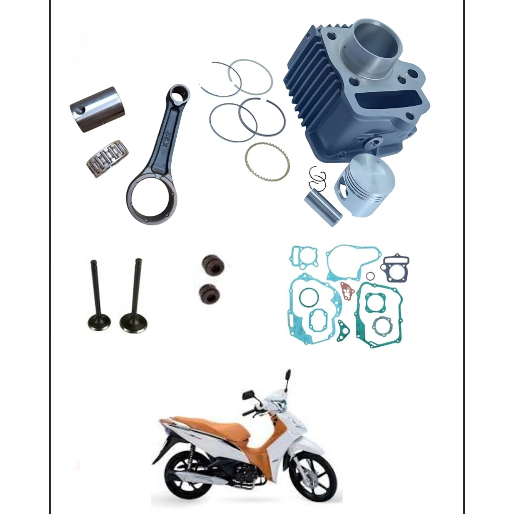 Kit Motor Cilindro Biela junta Válvulas Shineray Rio 125Cc