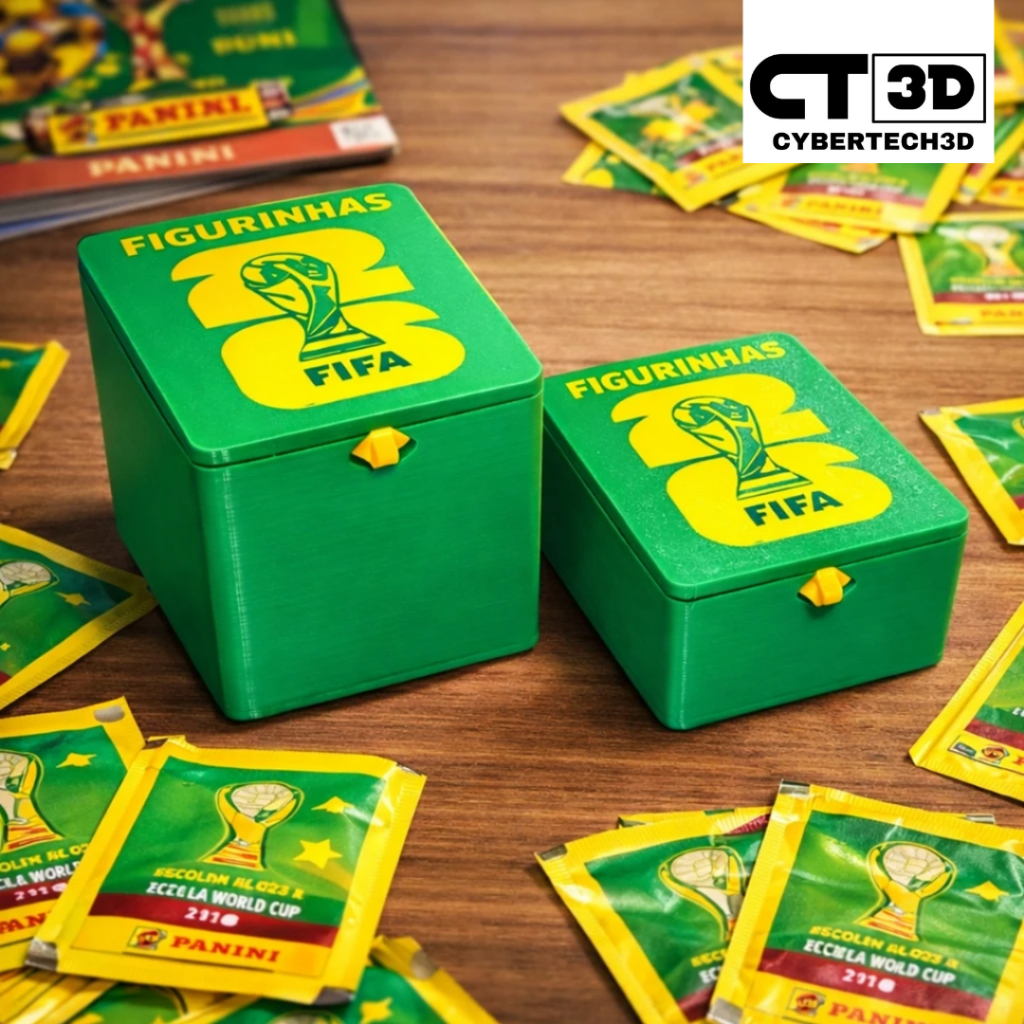 Porta Figurinha Caixa Estojo Organizador Copa do Mundo 2026 Case Trocas Coleção Album da Copa 26