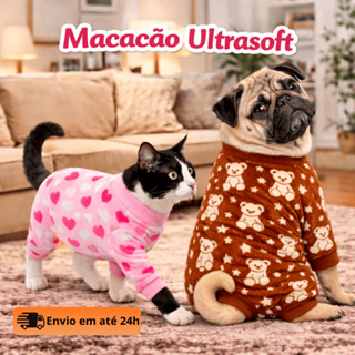 Macacão Pet Ultrasoft Roupa para Cachorro Inverno Pequeno Porte Super Quentinho em Oferta na Shopee