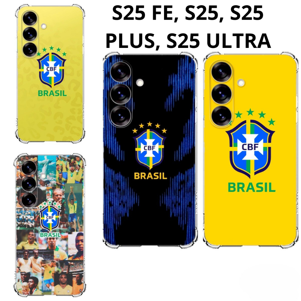 S25 FE, S25, S25 PLUS, S25 ULTRA Capa BRASIL Capinha Case TPU Time Copa