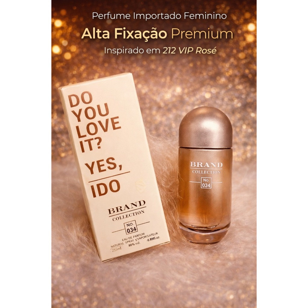 Brand Perfume Feminino Collection N°034 - Miniatura 25ml Eau de Parfum Promoção Perfumes Envio Imediato