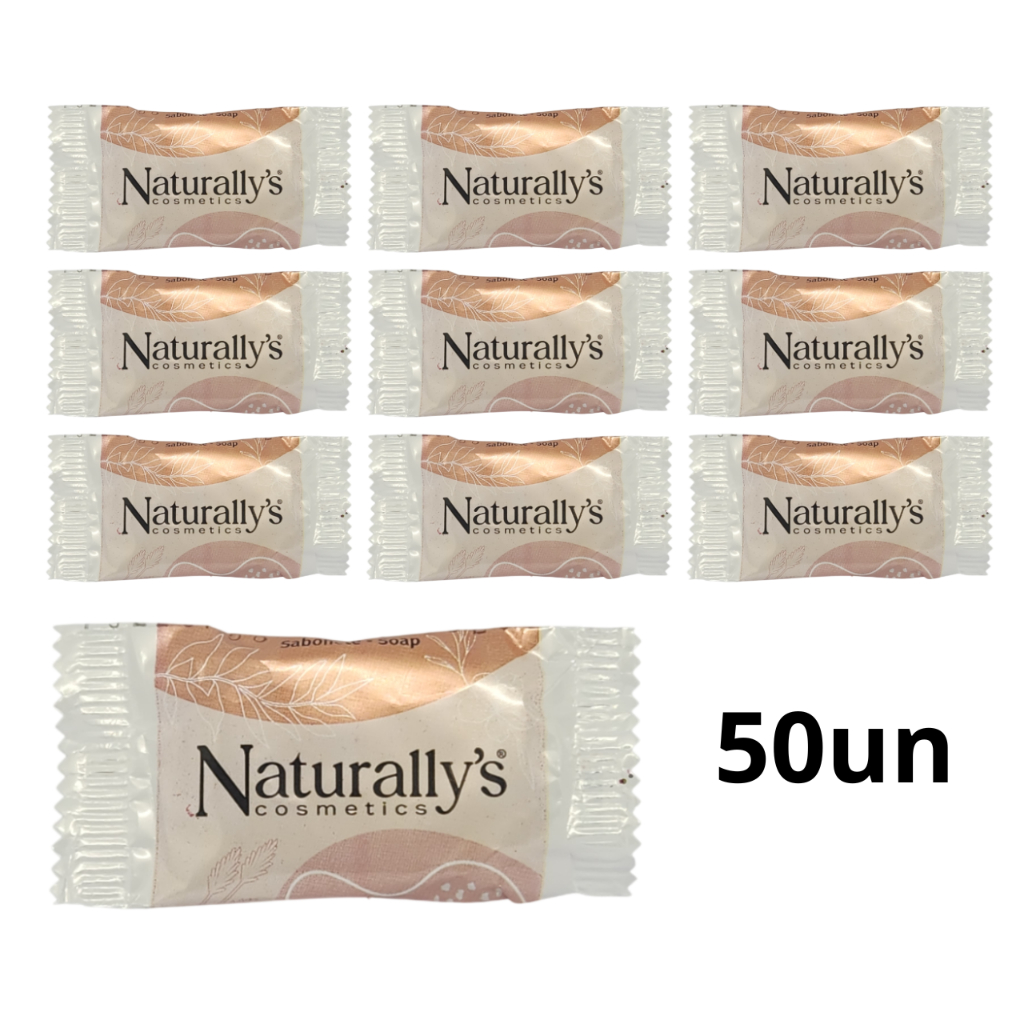 Kit 50 Un De Mini Sabonete Naturallys Com Hidratante Corporal Em Barra De 13g Para Hotel Pousada