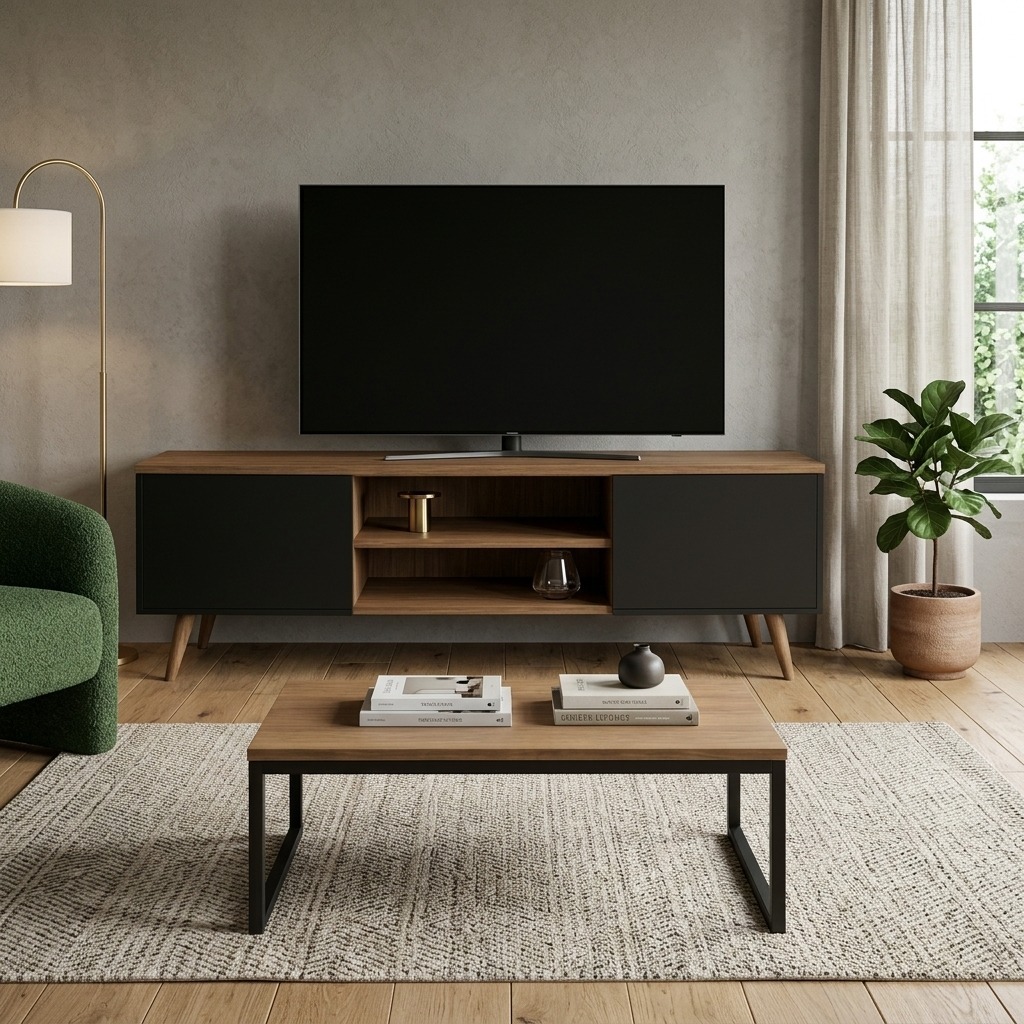 Móveis para Sala Rack TV 50 Polegadas + Mesa de Centro Design Moderno