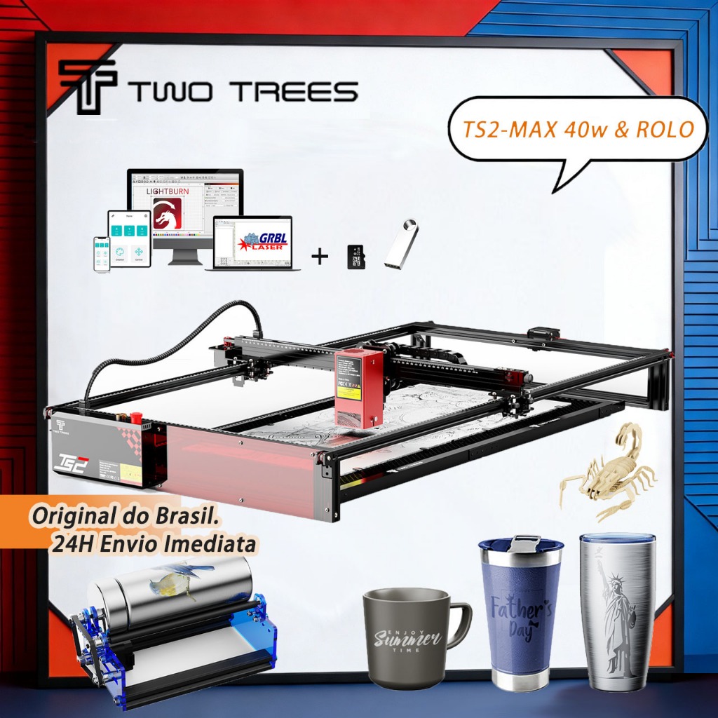 TWOTREES  | Gravadora a laser 40W 900x450 Cortadora a laser CNC TS2-40 Max para madeira e metal