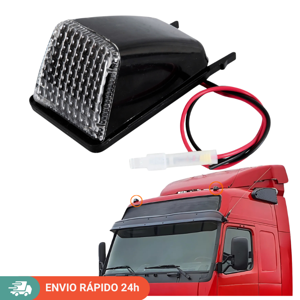 Lanterna Teto Volvo Fh 2008 Em Diante Cristal Com Lâmpada Normal - Compatível