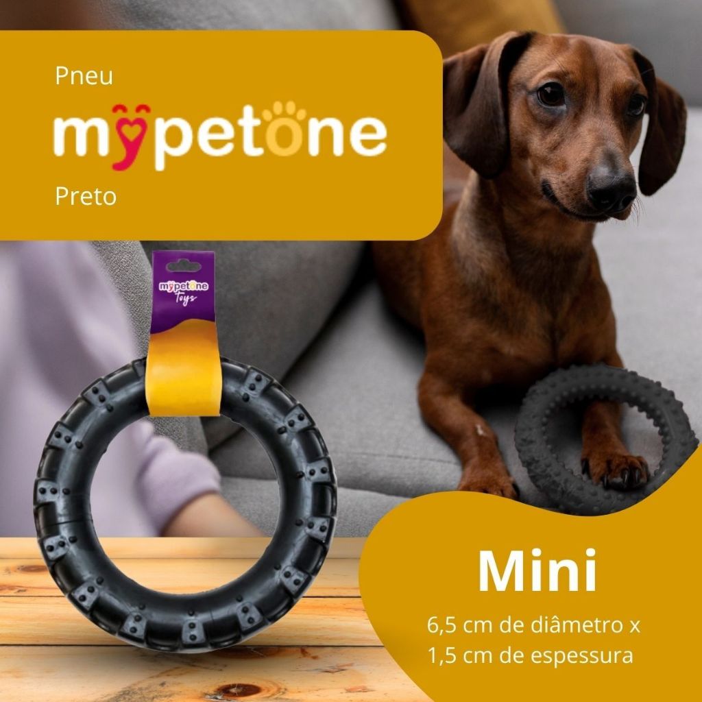 Pneu Mordedor de Borracha MyPetOne Mini Para Cachorro Brinquedo Resistente Pet