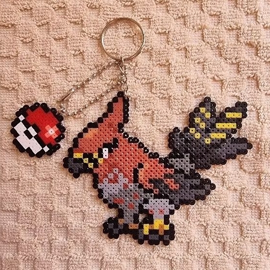 Chaveiro/ Ímã/ Broche Talonflame - Pokémon - Pixel Art/ Pixel Arte/ Perler Beads/ Hama Beads