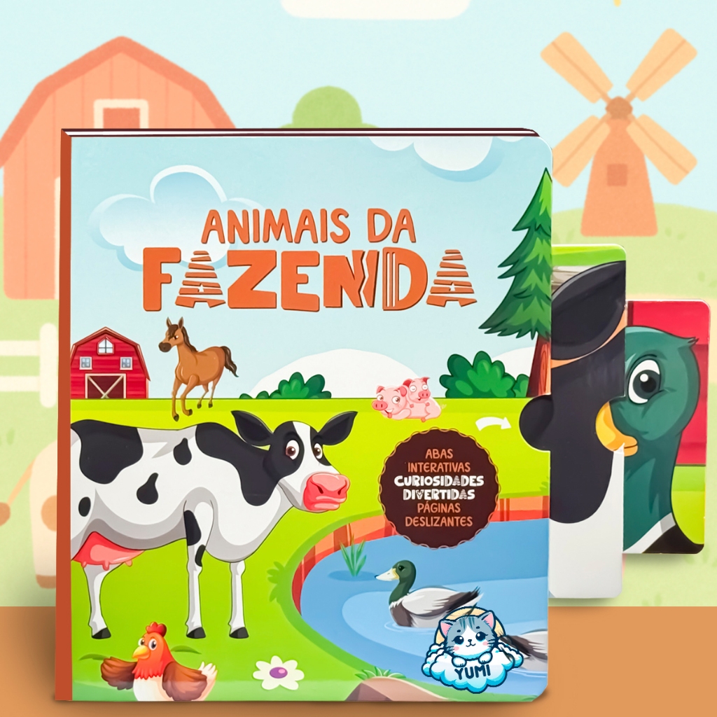 Livro Infantil Abas Animais Da Fazenda Abas Interativas | Capa Dura Livro Educativo em Oferta na Shopee