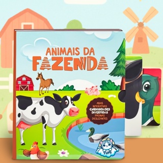 Livro Infantil Abas Animais Da Fazenda Abas Interativas | Capa Dura Livro Educativo em Oferta na Shopee