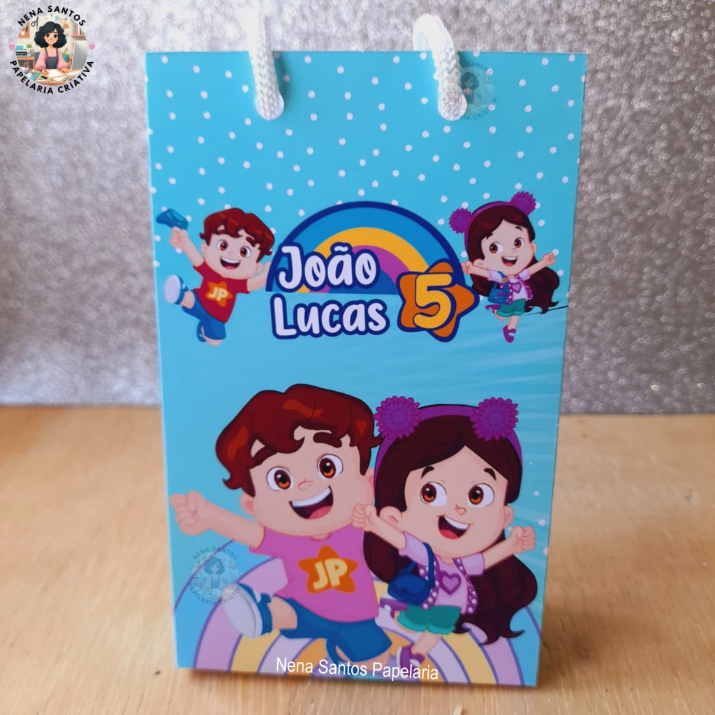 Sacolinha MARIA CLARA e JP MENINO Personalizada (PEGUE E MONTE)Lembrancinha Festa Sacolinha Surpresa