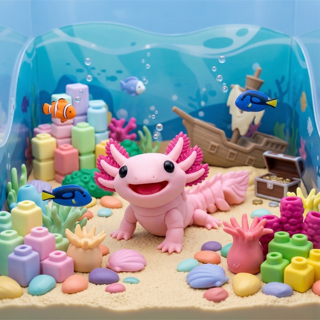 Axolote Articulado Brinquedo Fidget Toy Sensorial Criaturas Articuladas Salamandra Presente Criativo