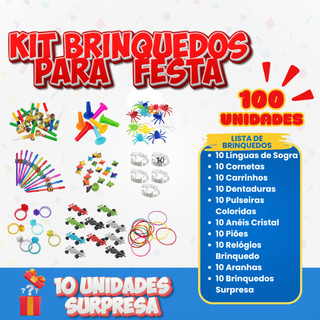Kit 100 Mini Brinquedos Aniversário Festa Lembrancinha Saquinho Surpresa Dia das Crianças Infantil