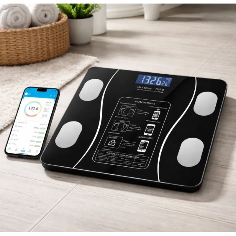 ⚖️📲 Balança Digital Bioimpedância Bluetooth Profissional 140kg APP