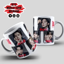 Caneca BTS Comeback Arirang Kpop Army Jungkook Jimin V RM Jin Suga Jhope | Presente Para Fã | Cerâmica 325ml