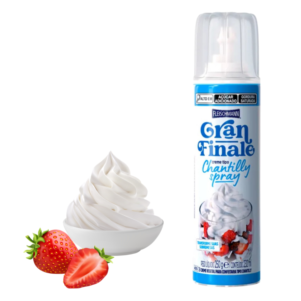Chantilly Spray Gran Finale Fleischmann 250g | Pronto para Uso | Ideal para Sobremesas