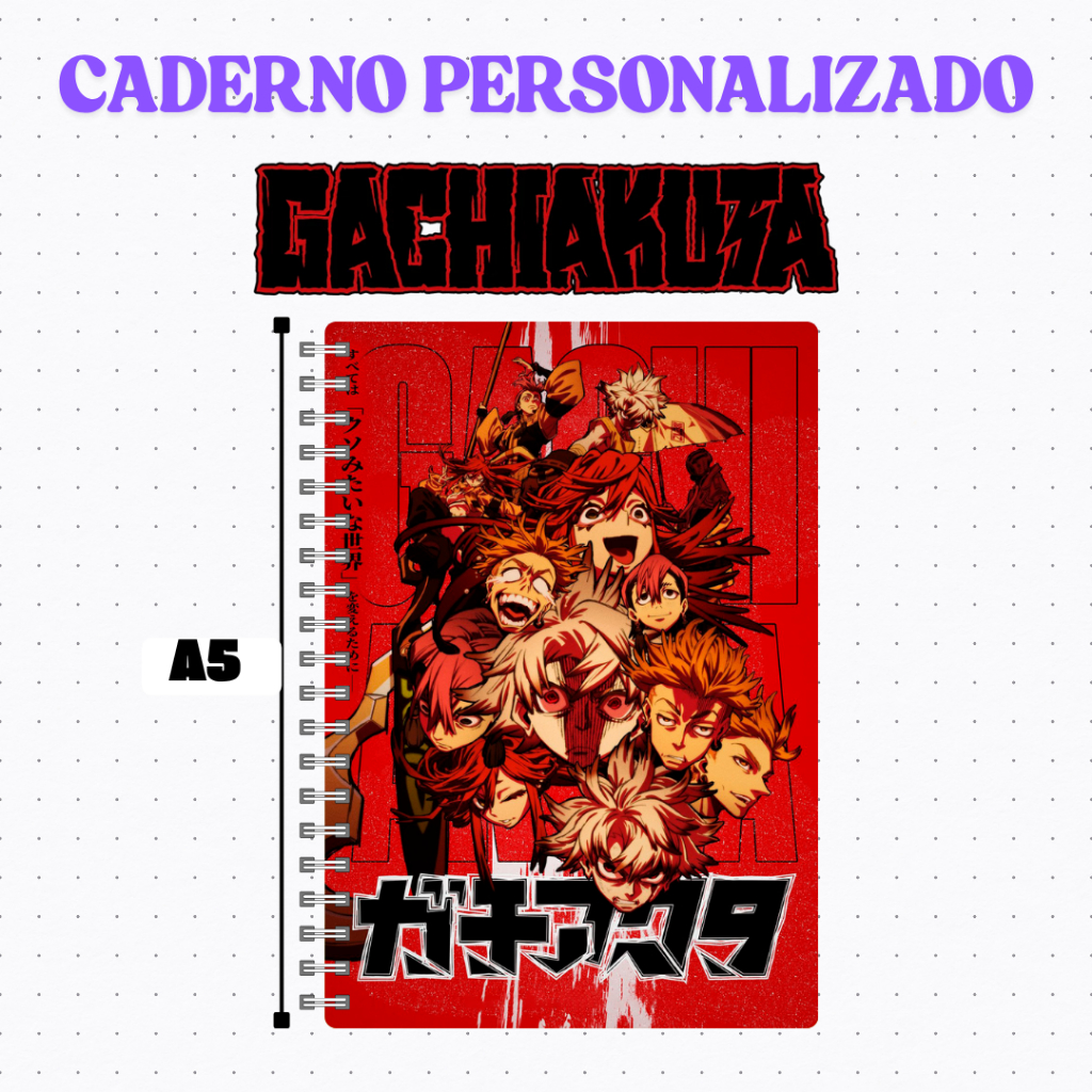 Sketchbook Holográfico Caderno Para Desenho Personalizado Anime Estilo Gachiakuta