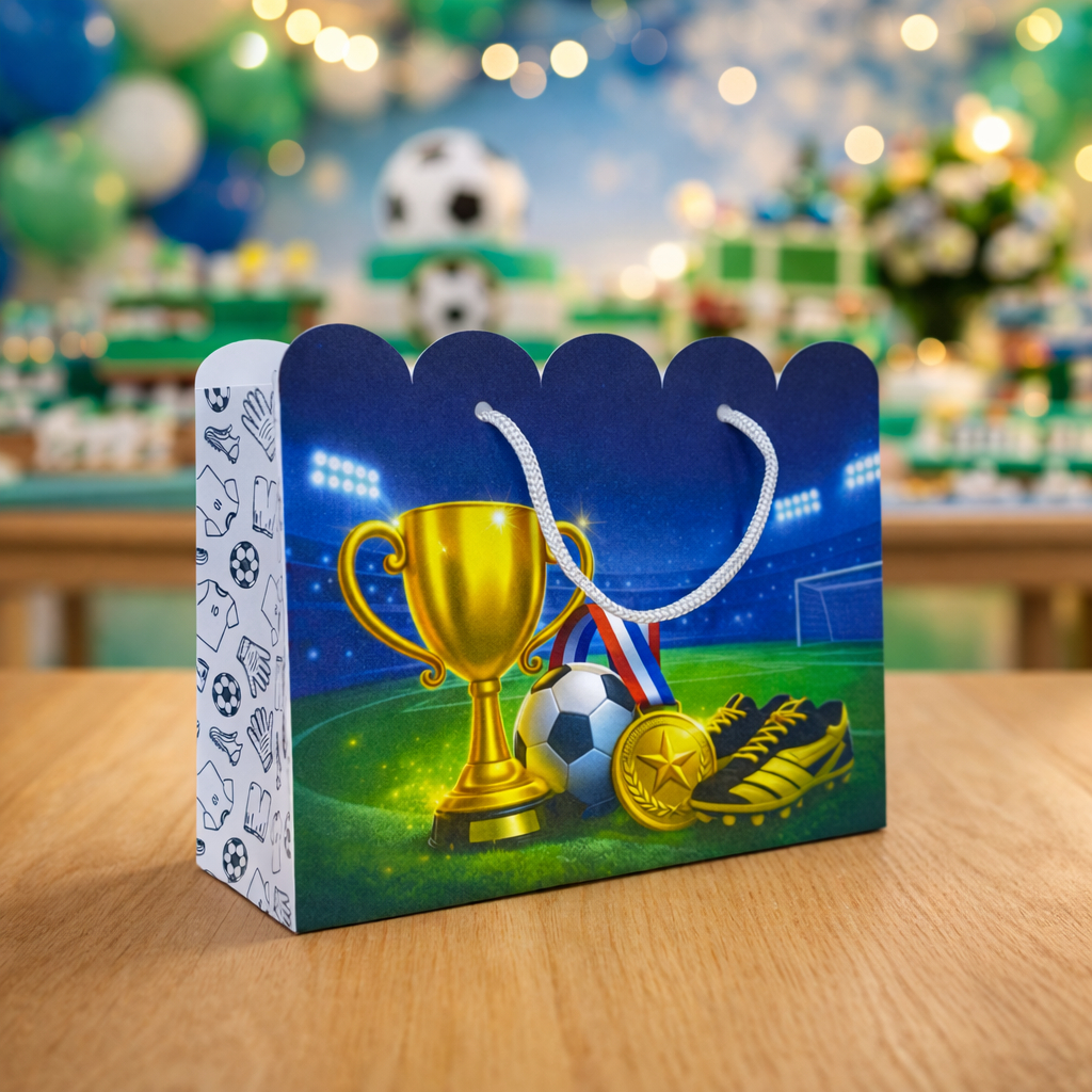 Envio Imediato Sacolinha Futebol Personalizada Lembrancinha Festa Infantil Pegue e Monte