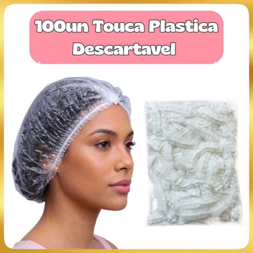 Kit Touca PLASTICA Santa Clara Descartável Amaciamento/Banho Salão de Beleza Spa Estética Clinica 50UN/100UN/200UN
