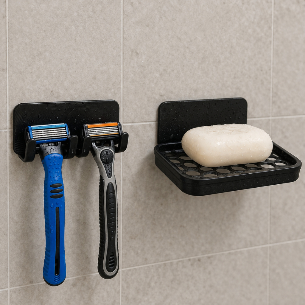 Saboneteira + Suporte Gilete com Drenagem para Banheiro- Impressão 3D- Kit Banheiro - Organizado Casa moderna