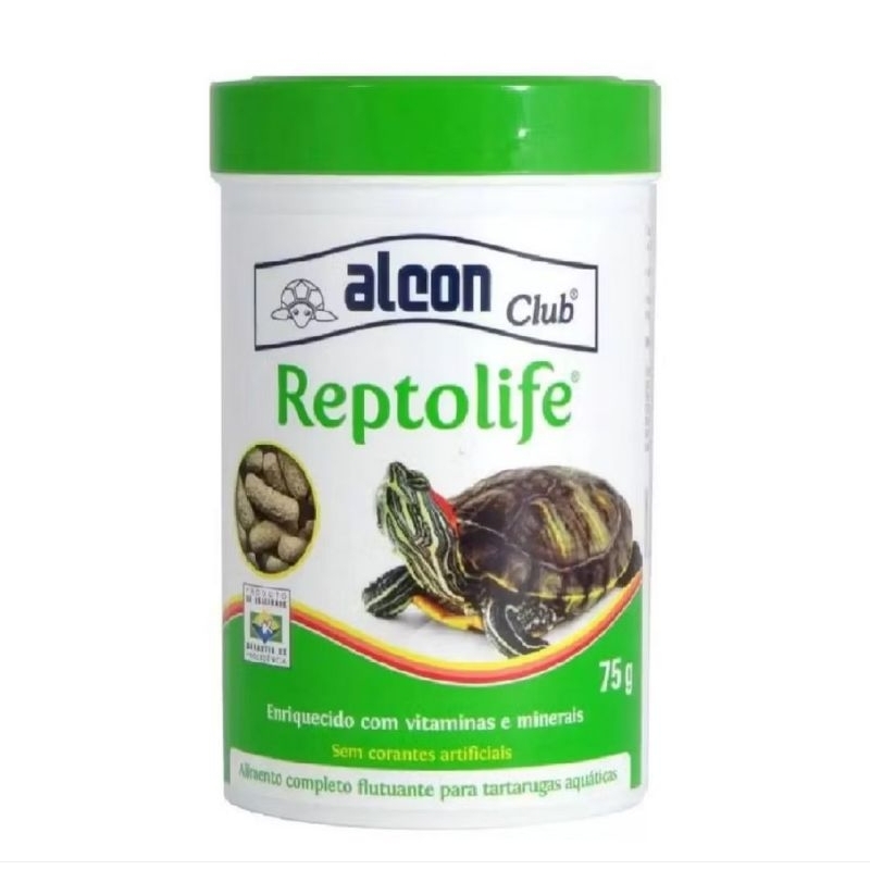 Alimento Extrusado Alcon Club Reptolife para Tartarugas Aquáticas 75g - Vitamina e Sem Corantes Artificiais