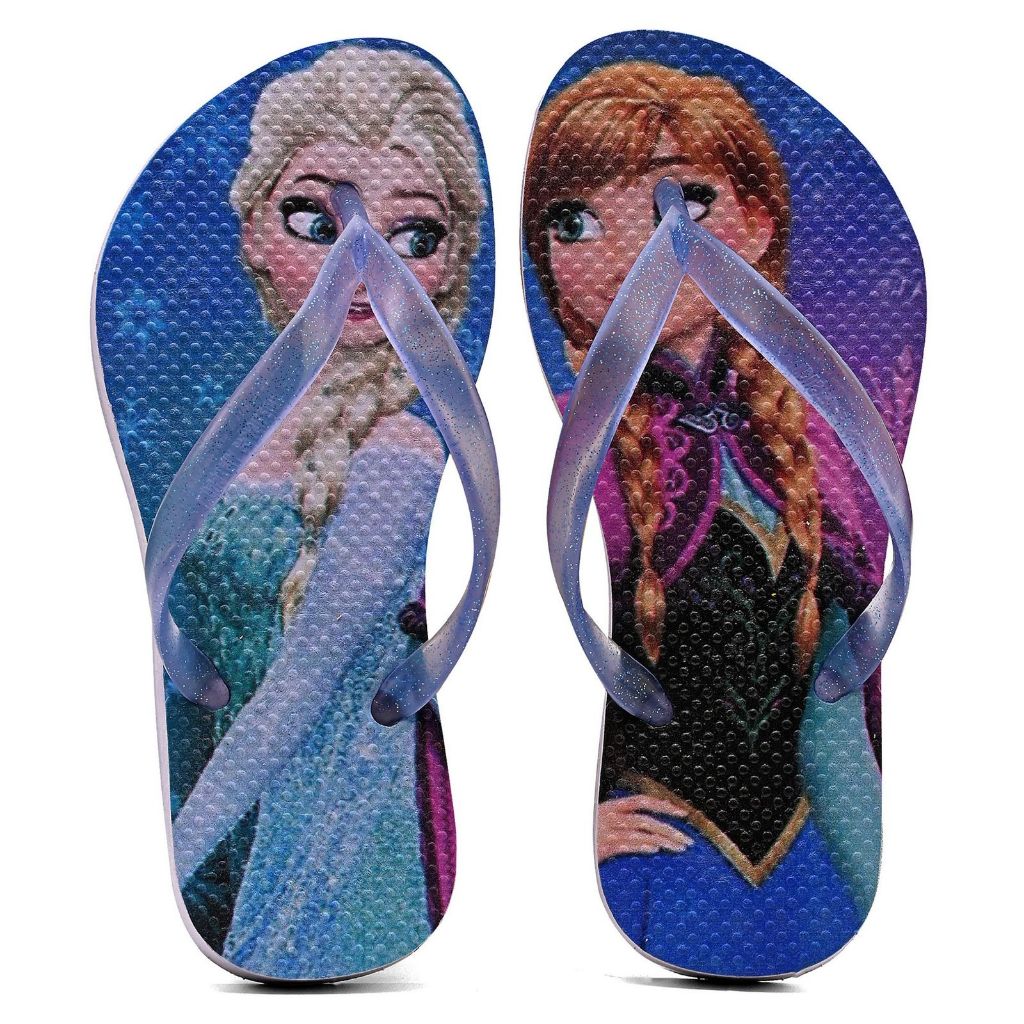 Chinelo Infantil Menina Frozen Modinha Macio Confortável Resistente Antiderrapante Acessível