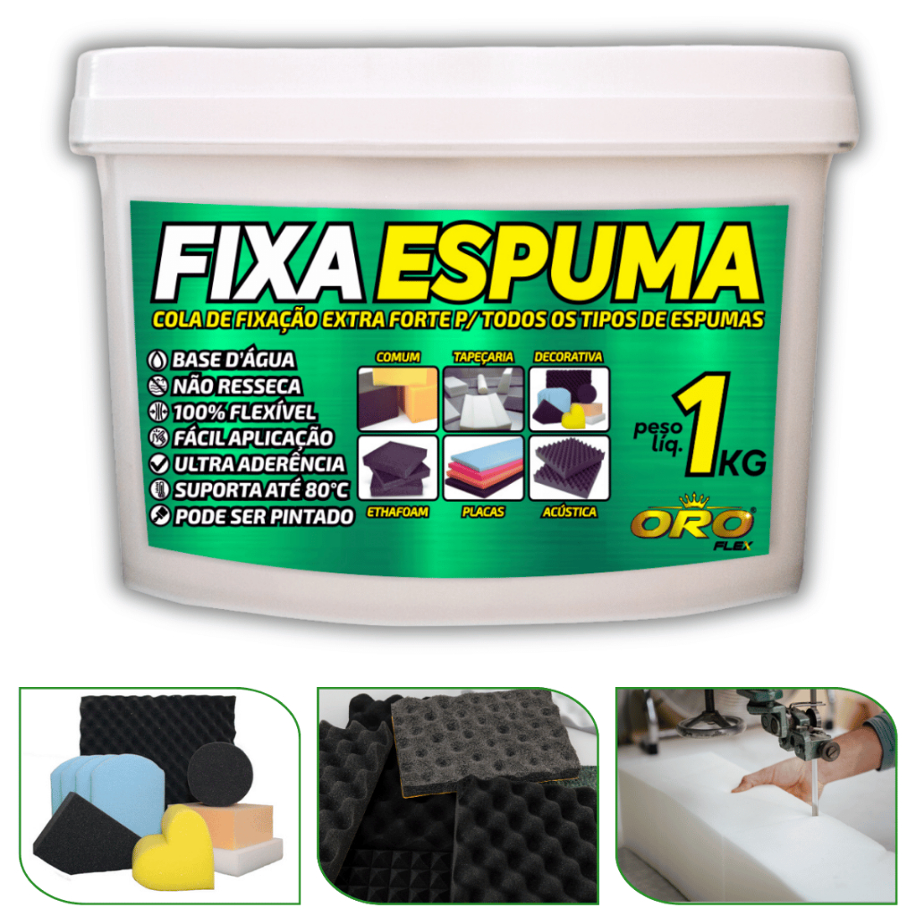 Cola sem cheiro para fixar com facilidade ESPUMA acústica e ethafoam nas paredes OROFLEX 1KG CORES