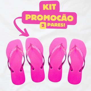 Kit 2 Pares De Chinelo Feminino Causal Borracha Infantil Confortável - Promoção Envio Relâmpago