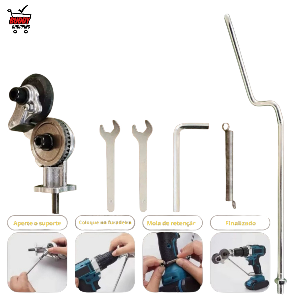 Tesoura Cortador de Metal Adaptador Universal para Furadeira Elétrica Luatek LWJ-2214 em Oferta na Shopee