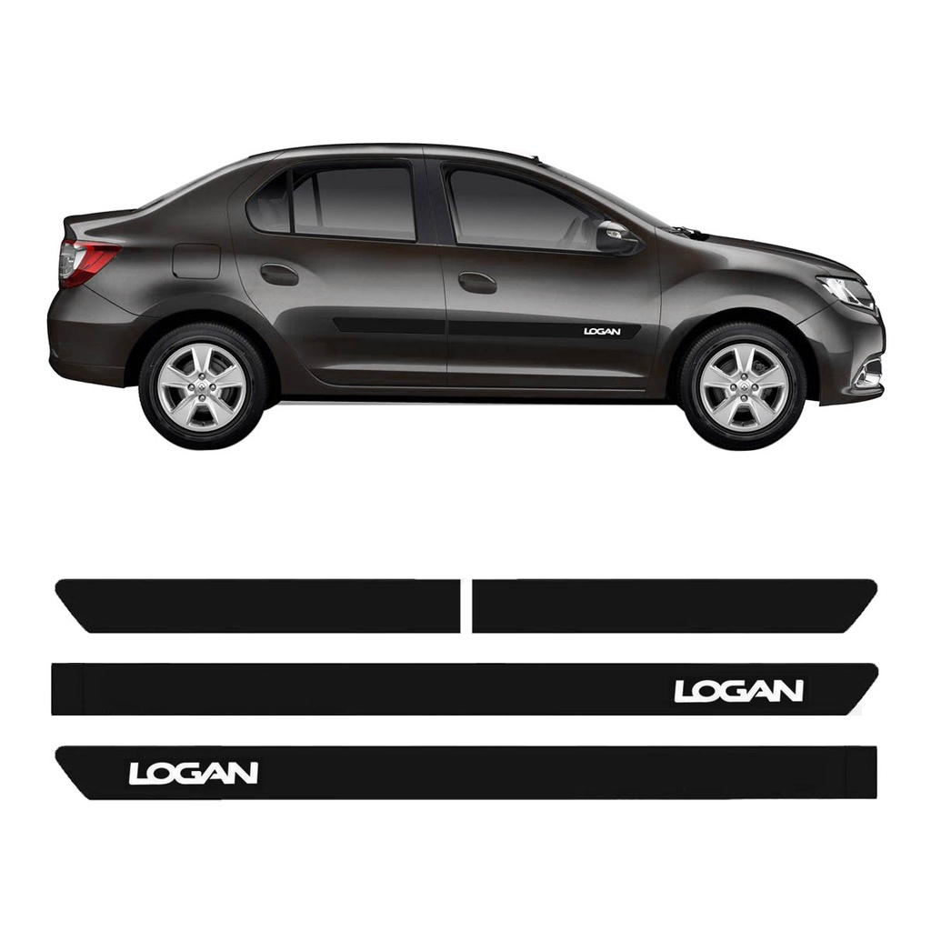 Jogo Friso Lateral Renault Logan Todos 4 Portas C/ Nome