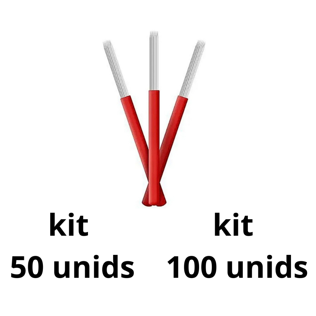 Kit 50 ou 100 Lâminas Circular 19R Flex 0,30mm Para Tebori Micropigmentação Anvisa