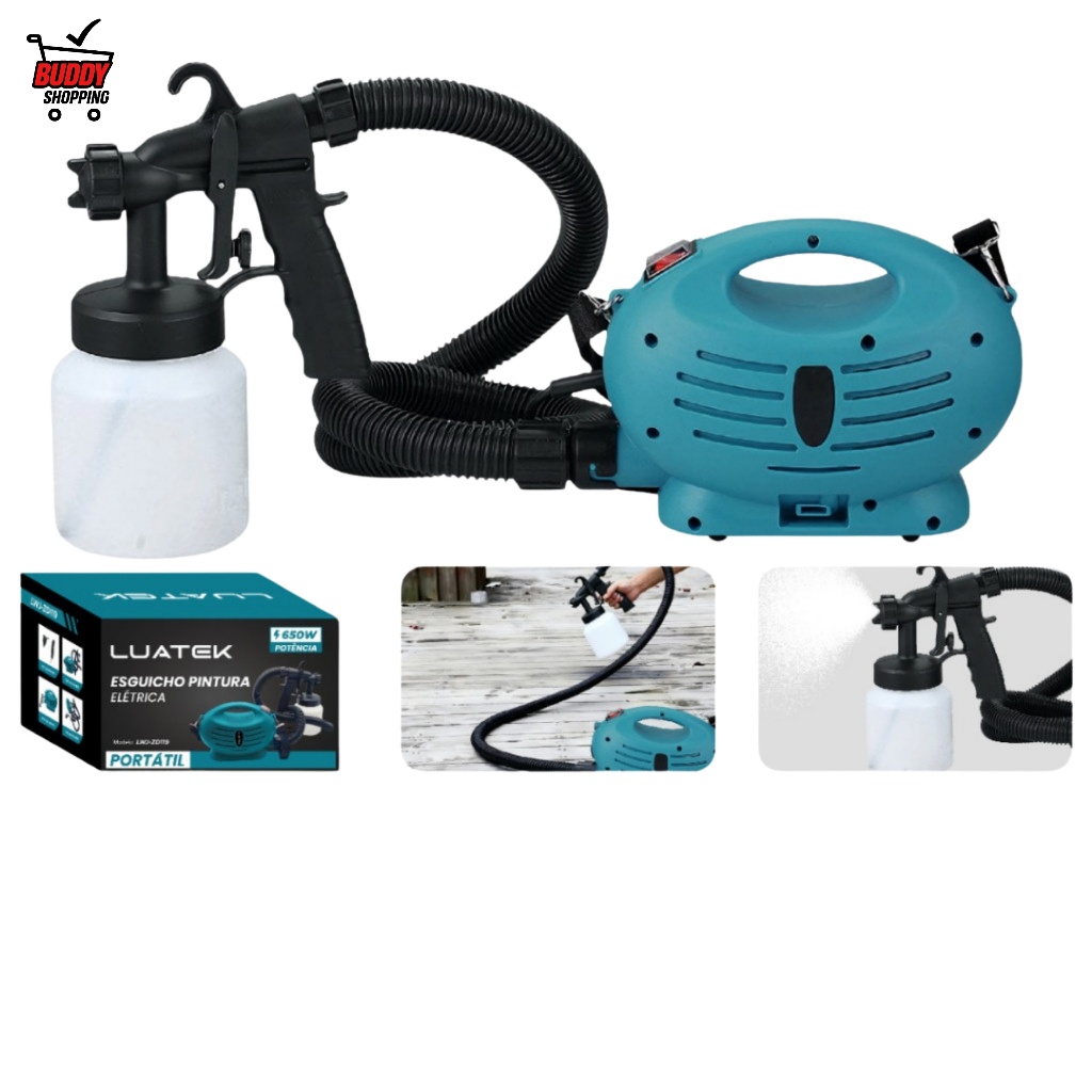 Pistola de Pintura Pulverizadora Luatek 650W Kit Completo Profissional 110V/220V Elétrica Luatek LWJ-ZD119 em Oferta na Shopee