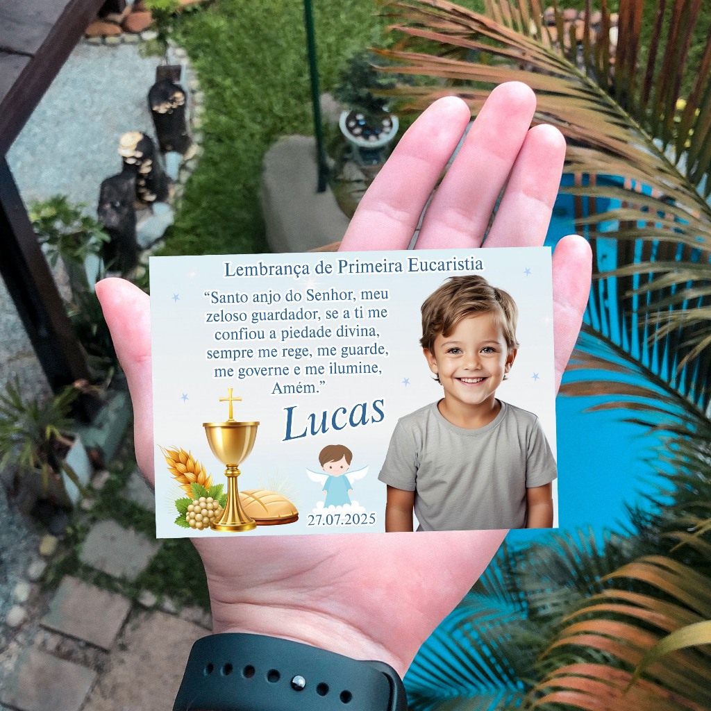 IMÃ DE GELADEIRA COM FOTO 10x7 - PRIMEIRA EUCARISTIA - LEMBRANCINHA PERSONALIZADA - BATIZADO BATISMO