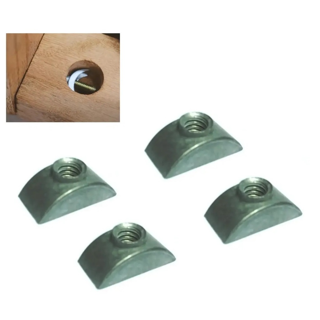 Porca Meia Lua Elíptica de Metal Para Montagem De Cama Berço e Cadeira Kit Com 10 Peças