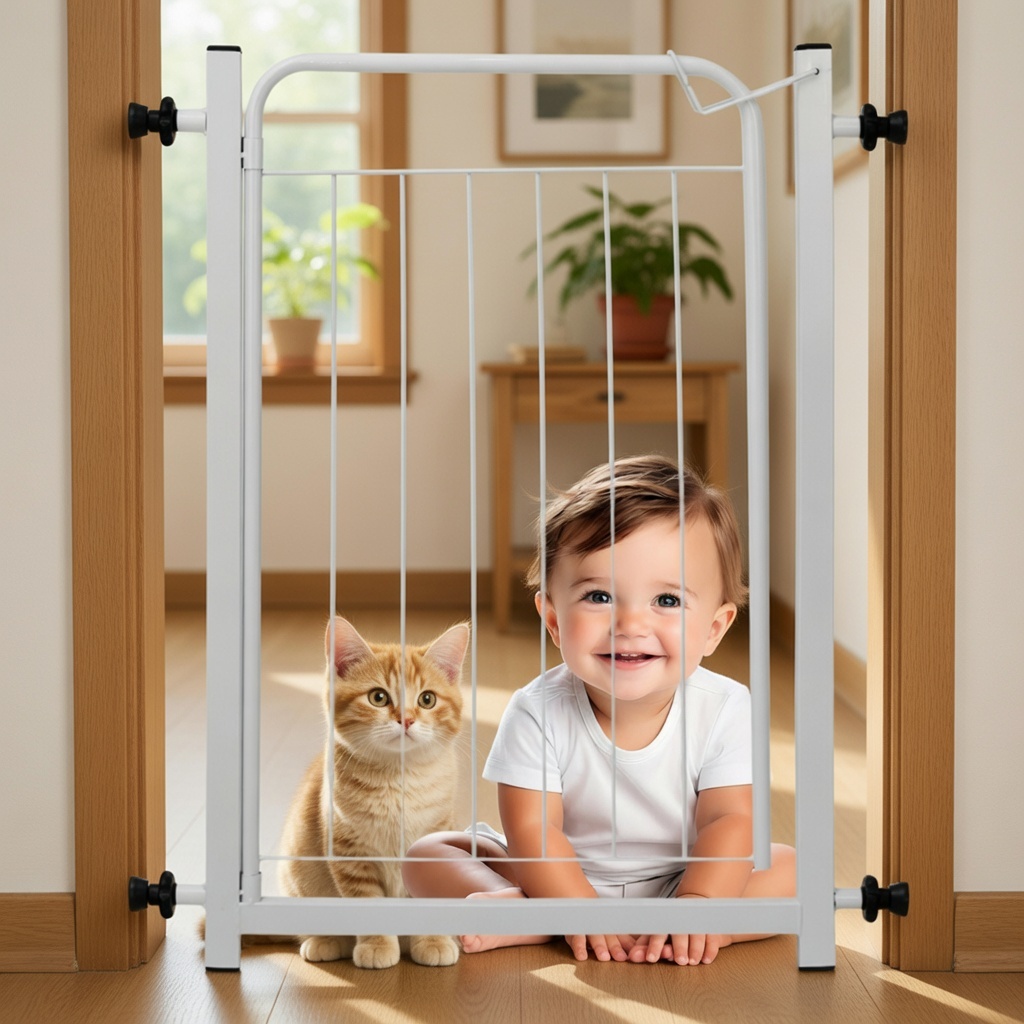 Porta Portão Pet Grade Cercado Para Cães Cachorro Crianças Proteção para Bebês Acompanha Extensor